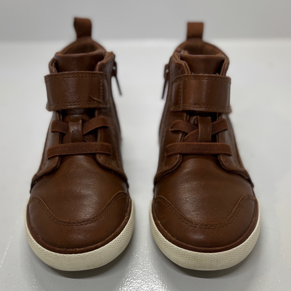 Wonder Nation Toddler Boys Brown High Top Sneakers Shoes Size 10 Casual Hook Loo - Picture 4 of 7